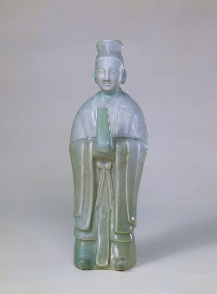 图片[1]-Blue glaze human-shaped holding pot of Yaozhou kiln-China Archive